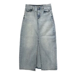 DKNY Denim Maxi Skirt with Front Slit